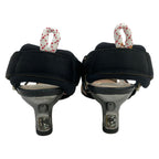 Fendi Sandals 34 Black Brown Multi Zucca Pattern Mesh — view 3