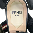 Fendi Sandals 34 Black Brown Multi Zucca Pattern Mesh — view 5