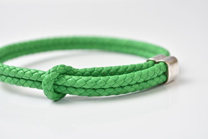 Bottega Veneta Bracelet Bangle Intrecciato Green 925 Sterling Silver — view 2