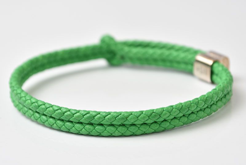 Bottega Veneta Bracelet Bangle Intrecciato Green 925 Sterling Silver — view 5
