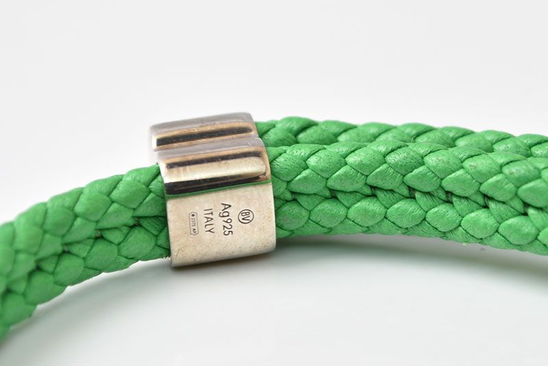 Bottega Veneta Bracelet Bangle Intrecciato Green 925 Sterling Silver — view 3