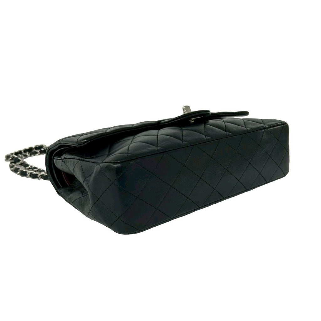 Chanel Quilted CC Logo Lambskin Shoulder Bag Pochette Black — view 7