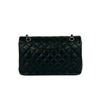 Chanel Quilted CC Logo Lambskin Shoulder Bag Pochette Black — view 3