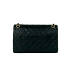 Chanel Quilted CC Logo Double Flap Lambskin Chain Shoulder Bag Black — view 3