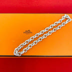 Hermes Vintage Chain Necklace 925 Sterling Silver
