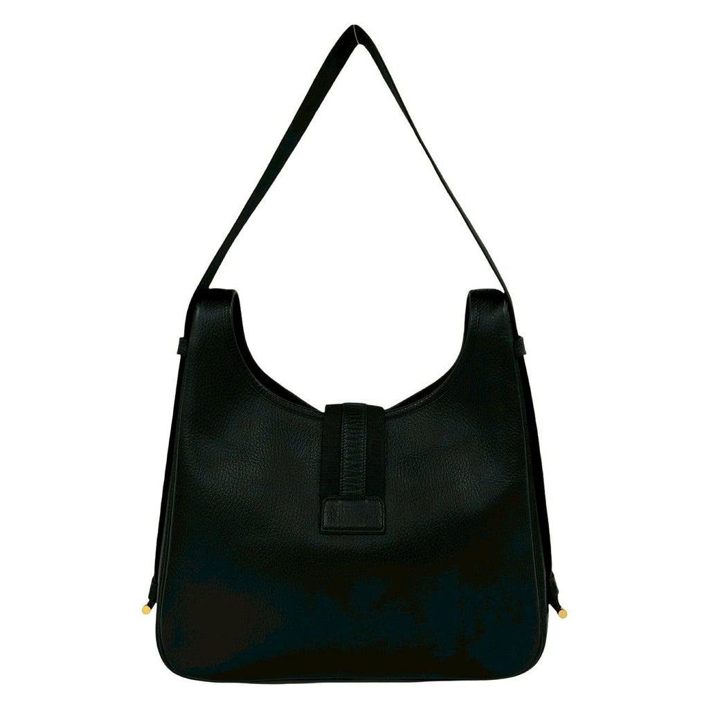 Hermes Vintage Saco Taurillon Clemence Leather Shoulder Bag Black — view 3