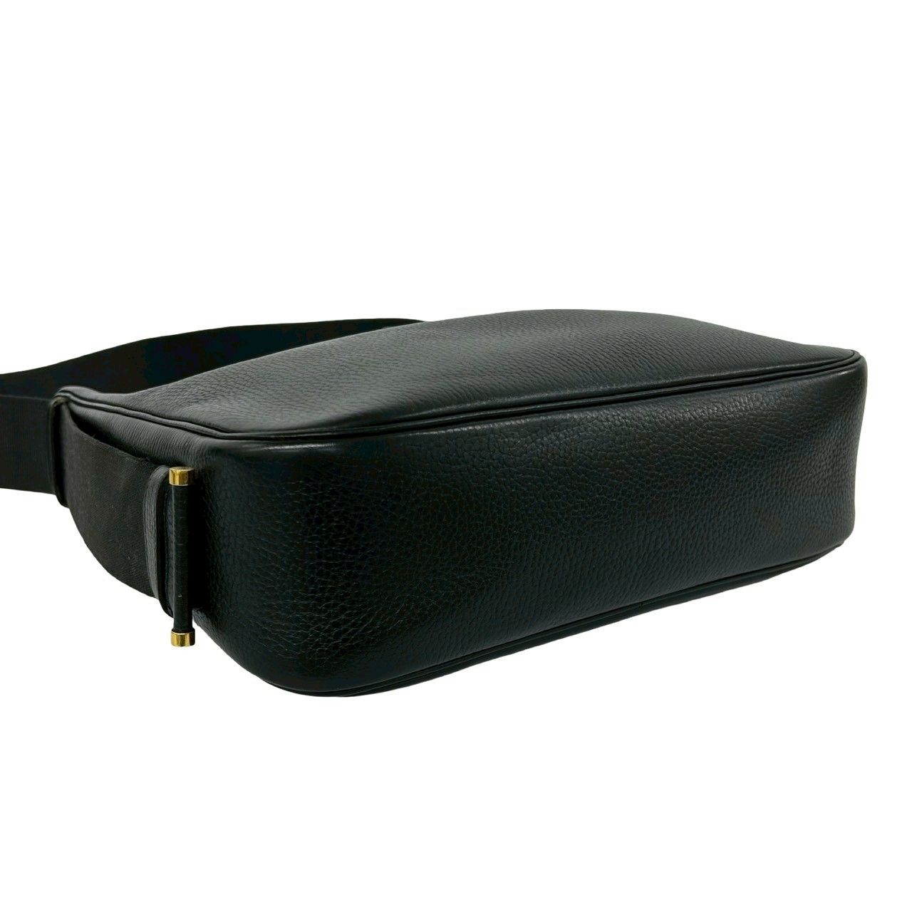 Hermes Vintage Saco Taurillon Clemence Leather Shoulder Bag Black — view 7