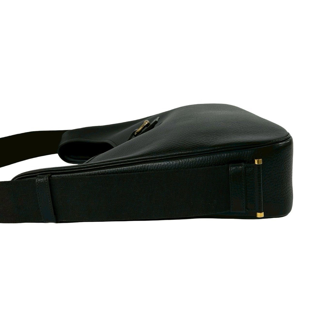 Hermes Vintage Saco Taurillon Clemence Leather Shoulder Bag Black — view 5