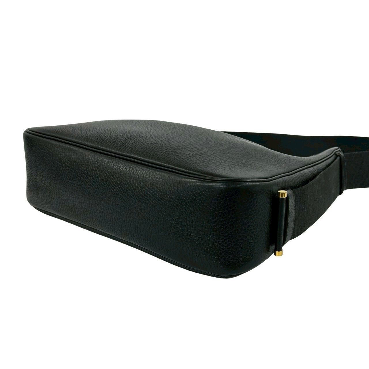 Hermes Vintage Saco Taurillon Clemence Leather Shoulder Bag Black — view 8