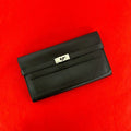 Hermes Kelly Wallet Long Veau Epsom Noir Black