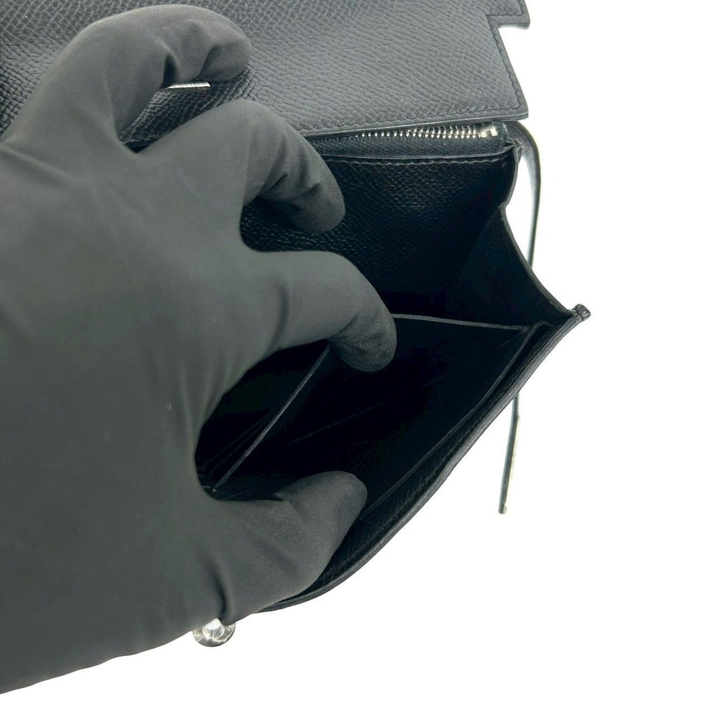 Hermes Kelly Wallet Long Veau Epsom Noir Black — view 9