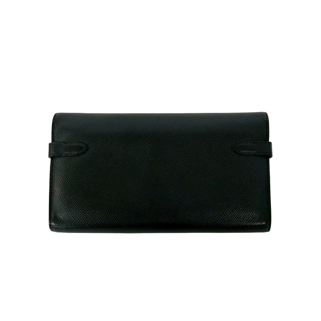 Hermes Kelly Wallet Long Veau Epsom Noir Black — view 2