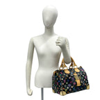 Louis Vuitton Speedy 30 Monogram Multicolor Leather Gold Handbag Black — view 2