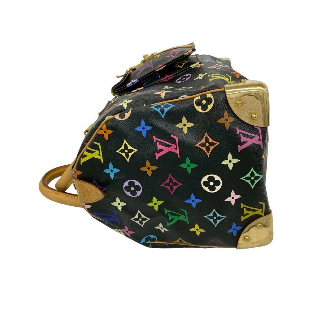 Louis Vuitton Speedy 30 Monogram Multicolor Leather Gold Handbag Black — view 5