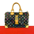 Louis Vuitton Speedy 30 Monogram Multicolor Leather Gold Handbag Black