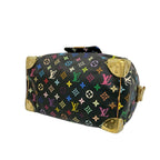 Louis Vuitton Speedy 30 Monogram Multicolor Leather Gold Handbag Black — view 8