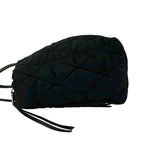 Prada Triangle Logo Quilted Nylon Leather Tote Shoulder Bag Black — view 5