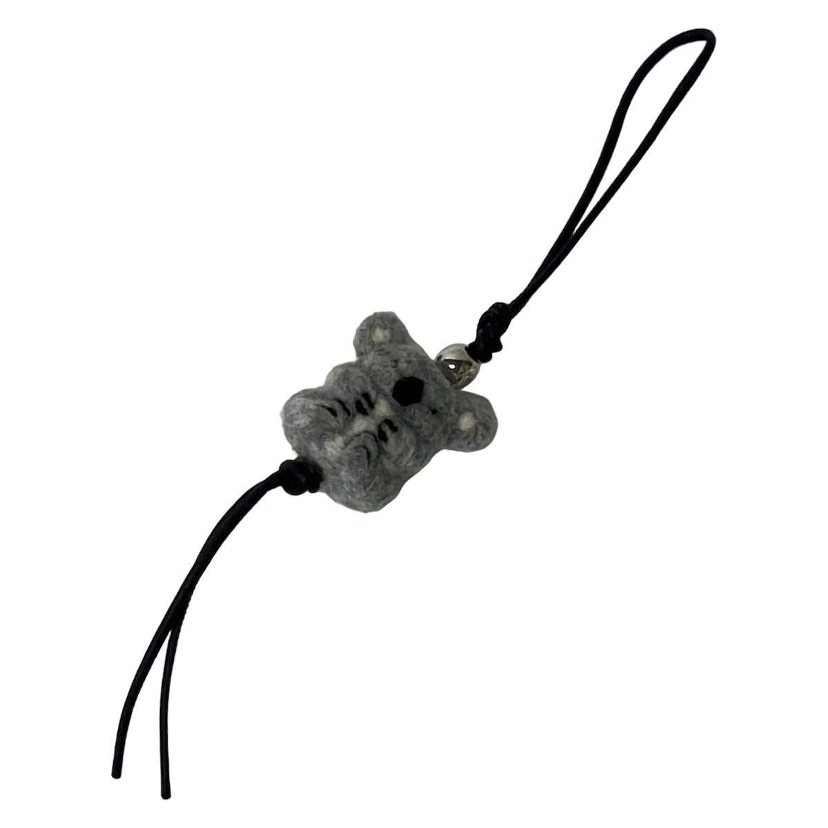 Loewe Key Holder Gray White Black Koala Leather