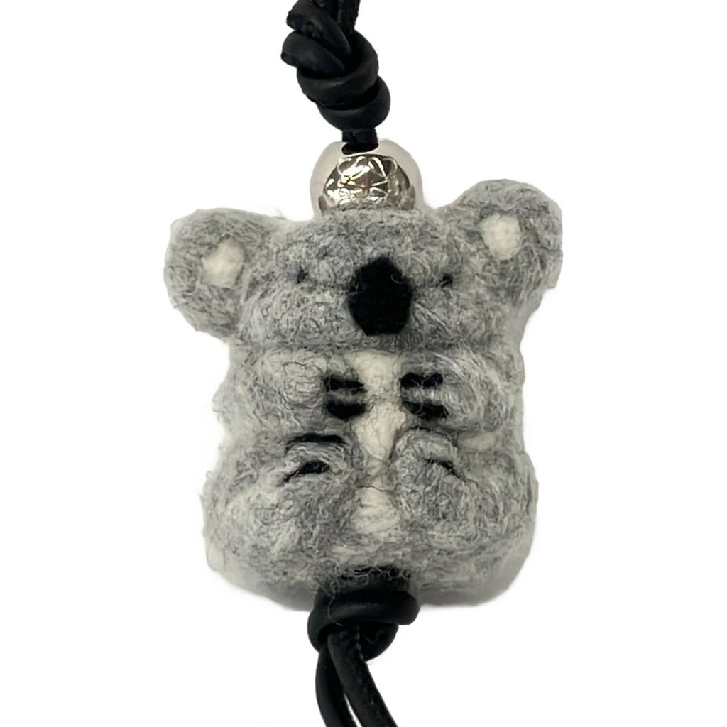 Loewe Key Holder Gray White Black Koala Leather — view 3