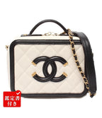 Chanel Chain Shoulder Bag Vanity Crossbody Gold Caviar Leather Quilted CC Logo