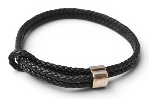 Bottega Veneta Bracelet Bangle Intrecciato Black 925 Sterling Silver