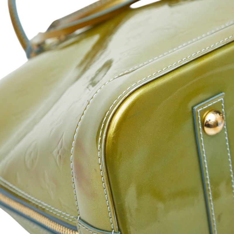 Louis Vuitton Monogram Vernis Alma GM Handbag Green Patent Leather — view 5