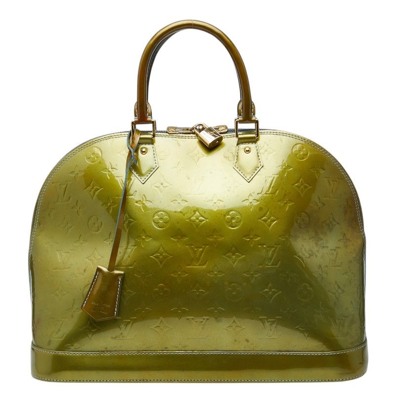 Louis Vuitton Monogram Vernis Alma GM Handbag Green Patent Leather