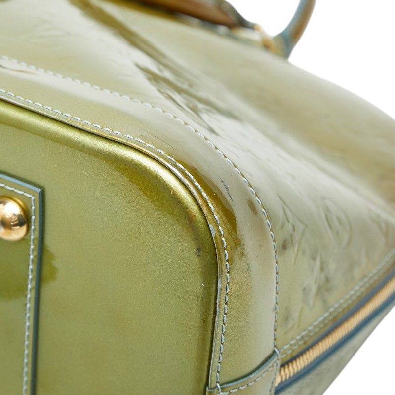 Louis Vuitton Monogram Vernis Alma GM Handbag Green Patent Leather — view 6