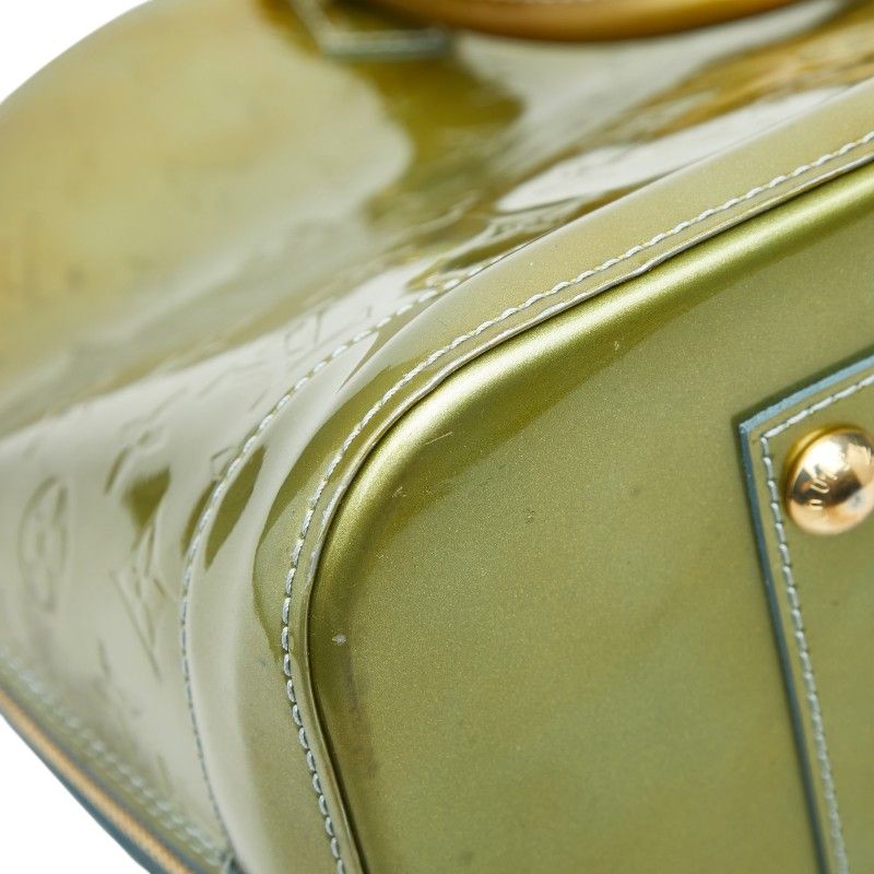 Louis Vuitton Monogram Vernis Alma GM Handbag Green Patent Leather — view 7