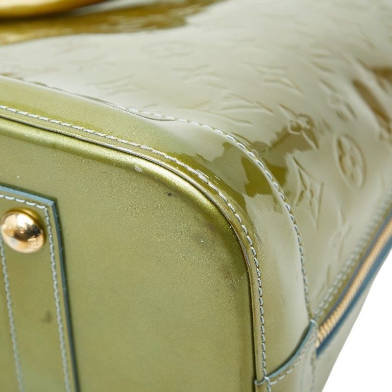 Louis Vuitton Monogram Vernis Alma GM Handbag Green Patent Leather — view 8