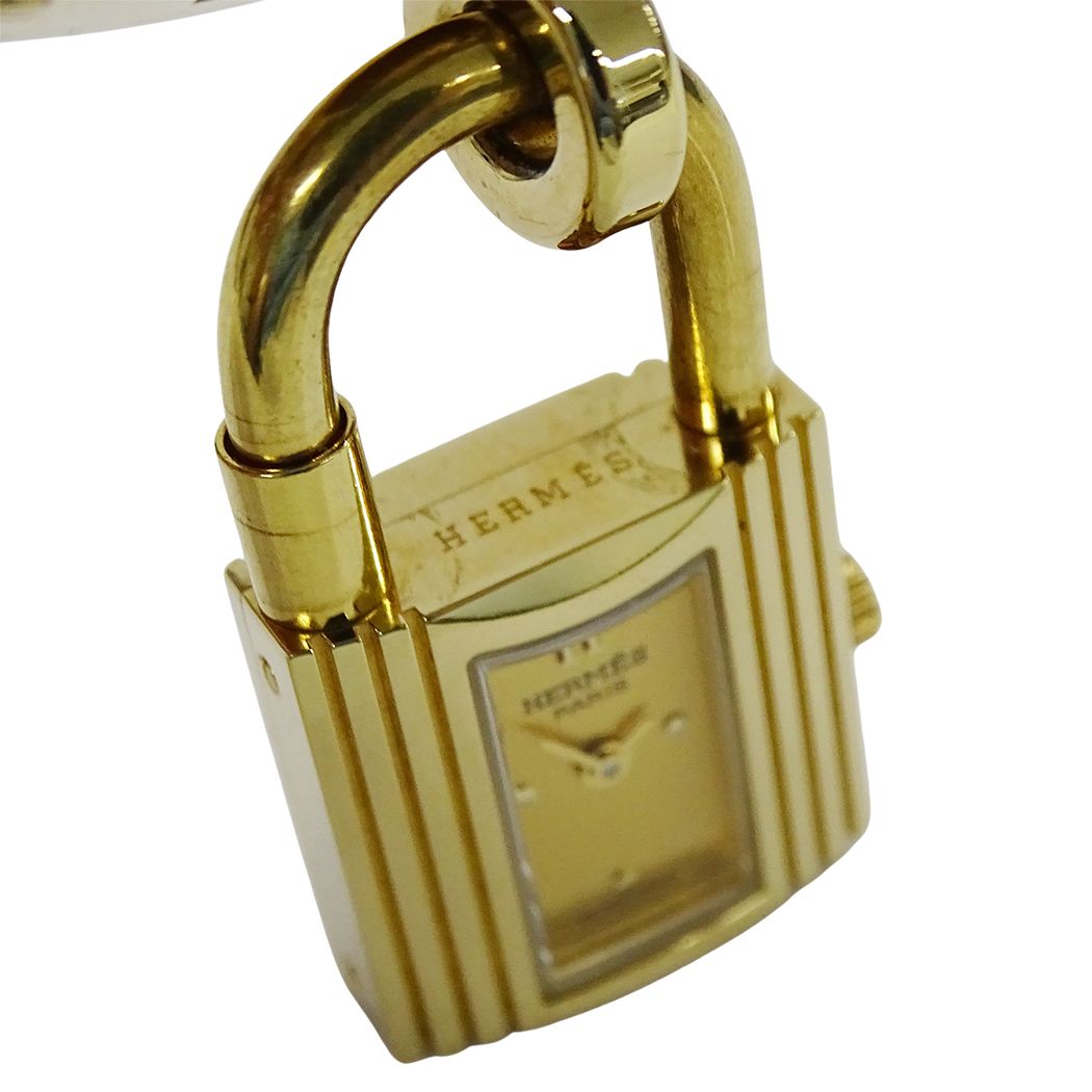 Hermes Watch Kelly Quartz Leather Gold Brown — view 5