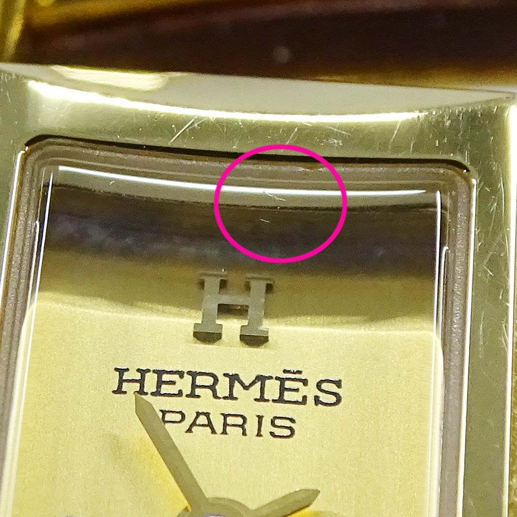 Hermes Watch Kelly Quartz Leather Gold Brown — view 9