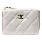 Chanel Trifold Wallet Quilted Mini Compact White Gold CC Logo — view 3