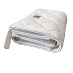 Chanel Trifold Wallet Quilted Mini Compact White Gold CC Logo — view 7