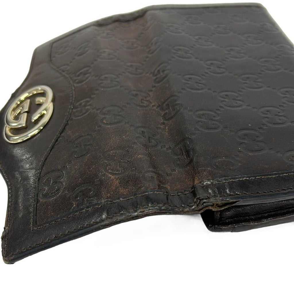 Gucci Wallet Ski Guccissima Line Dark Brown Leather — view 9