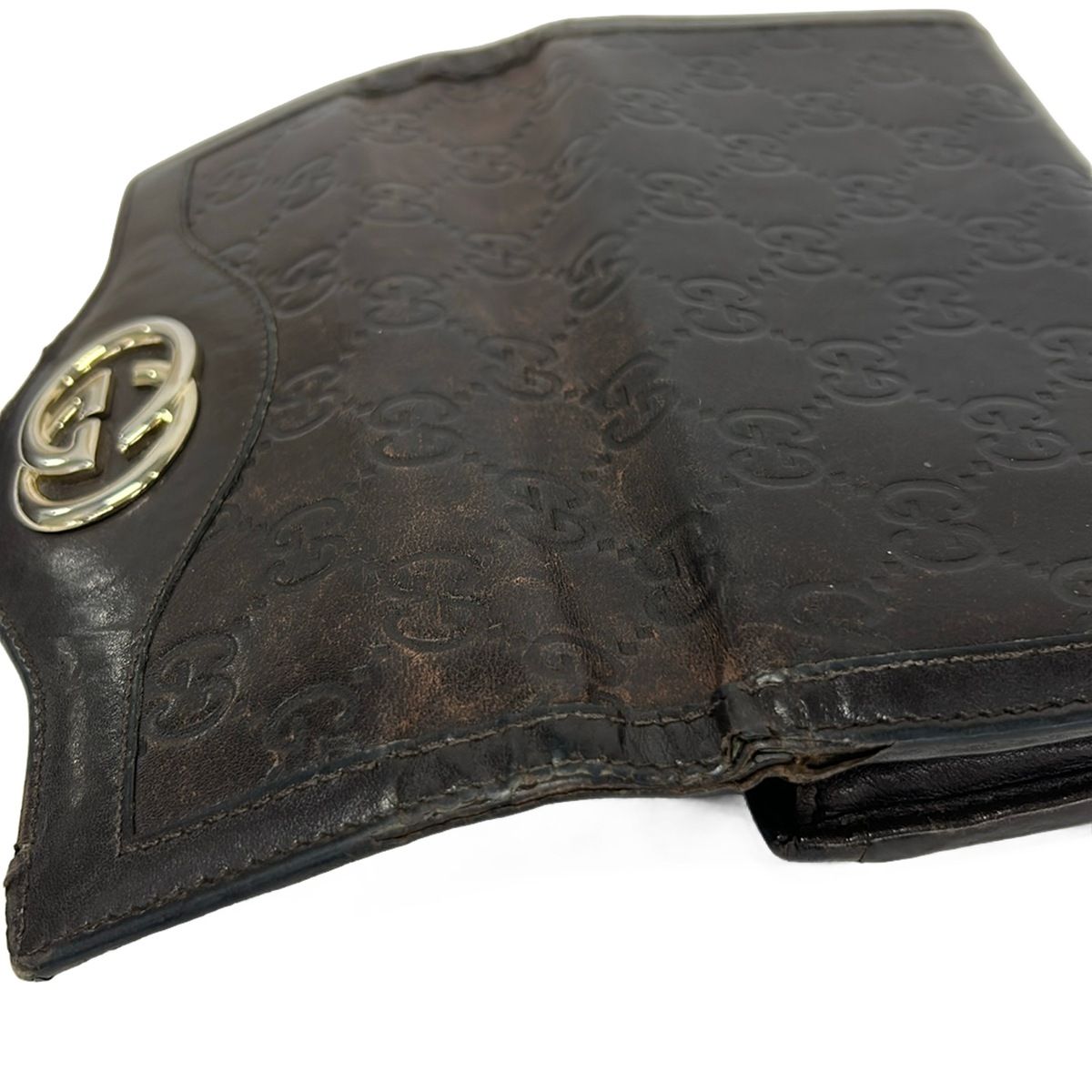Gucci Wallet Ski Guccissima Line Dark Brown Leather — view 9