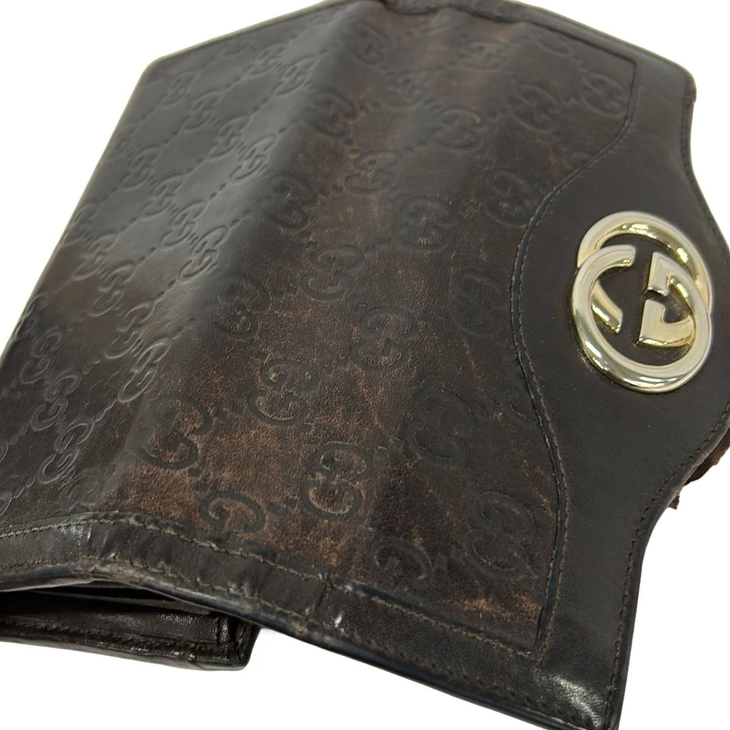Gucci Wallet Ski Guccissima Line Dark Brown Leather — view 8