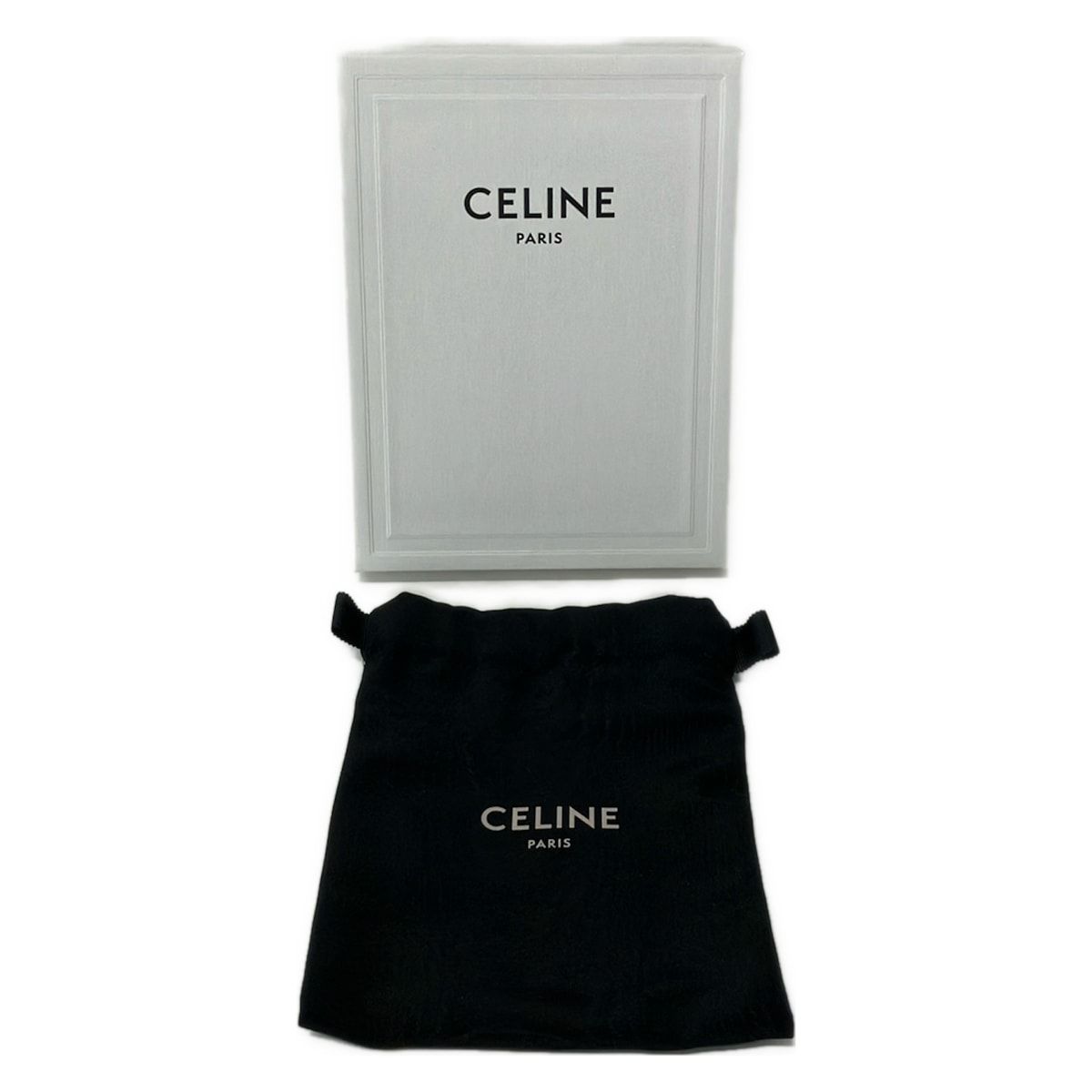 Celine Shoulder Strap Navy Gray Beige Gold Leather — view 5