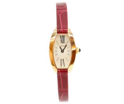 Cartier Lanier Mini Tonneau 18k PG Quartz Watch — view 2