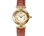 Cartier Must Colise Vermeil SM Ivory Roman Dial Quartz Leather