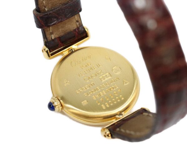 Cartier Must Colise Vermeil SM Ivory Roman Dial Quartz Leather — view 5