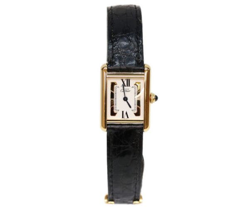 Cartier Trinity Dial Must Tank SM Vermeil Leather Quartz — view 2