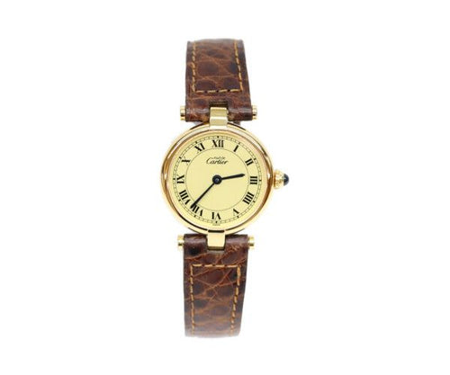 Cartier Must Vendeme Vermeil SM Ivory Circle Roman Dial — view 2
