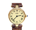 Cartier Must Vendeme Vermeil SM Ivory Circle Roman Dial
