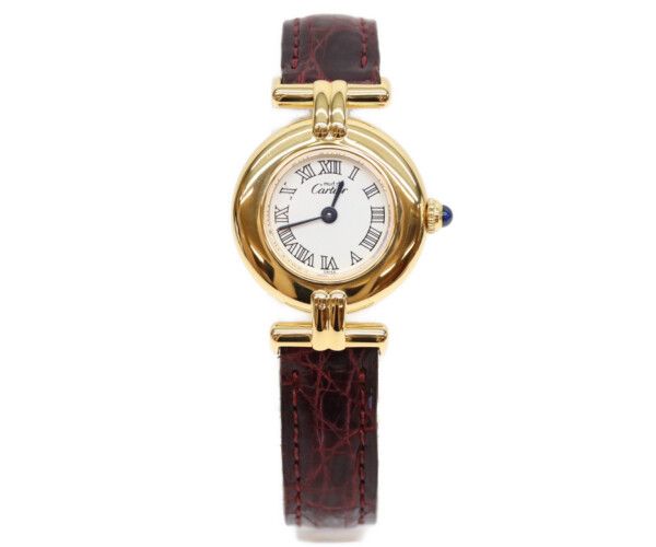 Cartier Must Colise Vermeil SM White Roman Dial Leather Quartz — view 2