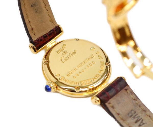 Cartier Must Colise Vermeil SM White Roman Dial Leather Quartz — view 6