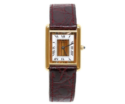 Cartier Must Tank Vermeil LM Trinity Dial Quartz Leather — view 2