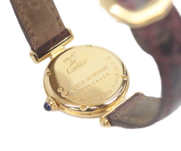 Cartier Must Colise Vermeil SM White Roman Dial Leather Quartz — view 5
