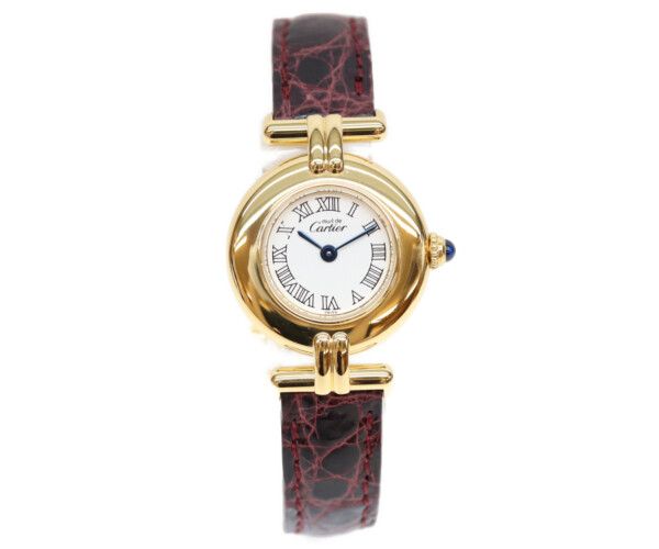 Cartier Must Colise Vermeil SM White Roman Dial Leather Quartz — view 2