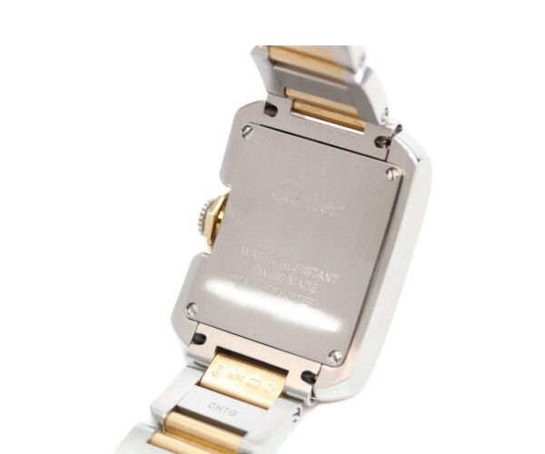 Cartier YG SS Tank en Gray SM Silver Guilloche Dial Quartz — view 8